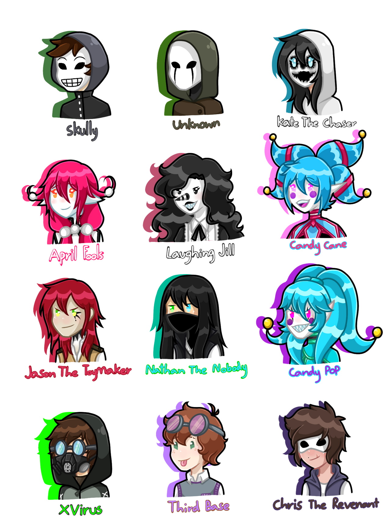 Creepypasta Characters 3 by BeamB2 on DeviantArt