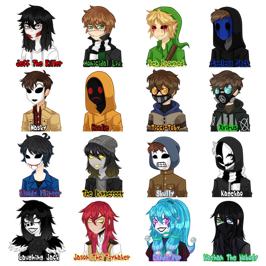 Creepypasta Characters 1 By BeamB2 On DeviantArt creepypasta-characters-1-by-beamb2-on-deviantart