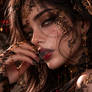 Gilded Noir: Beauty Veiled in Gold