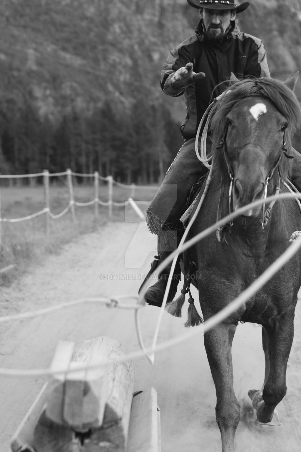 Cowboy Roping Line Work Roping cowboy by daimis on DeviantArt