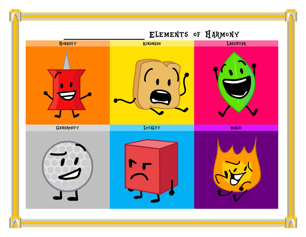 My Little BFDI Elements of Harmony by ASRG324234235 on DeviantArt