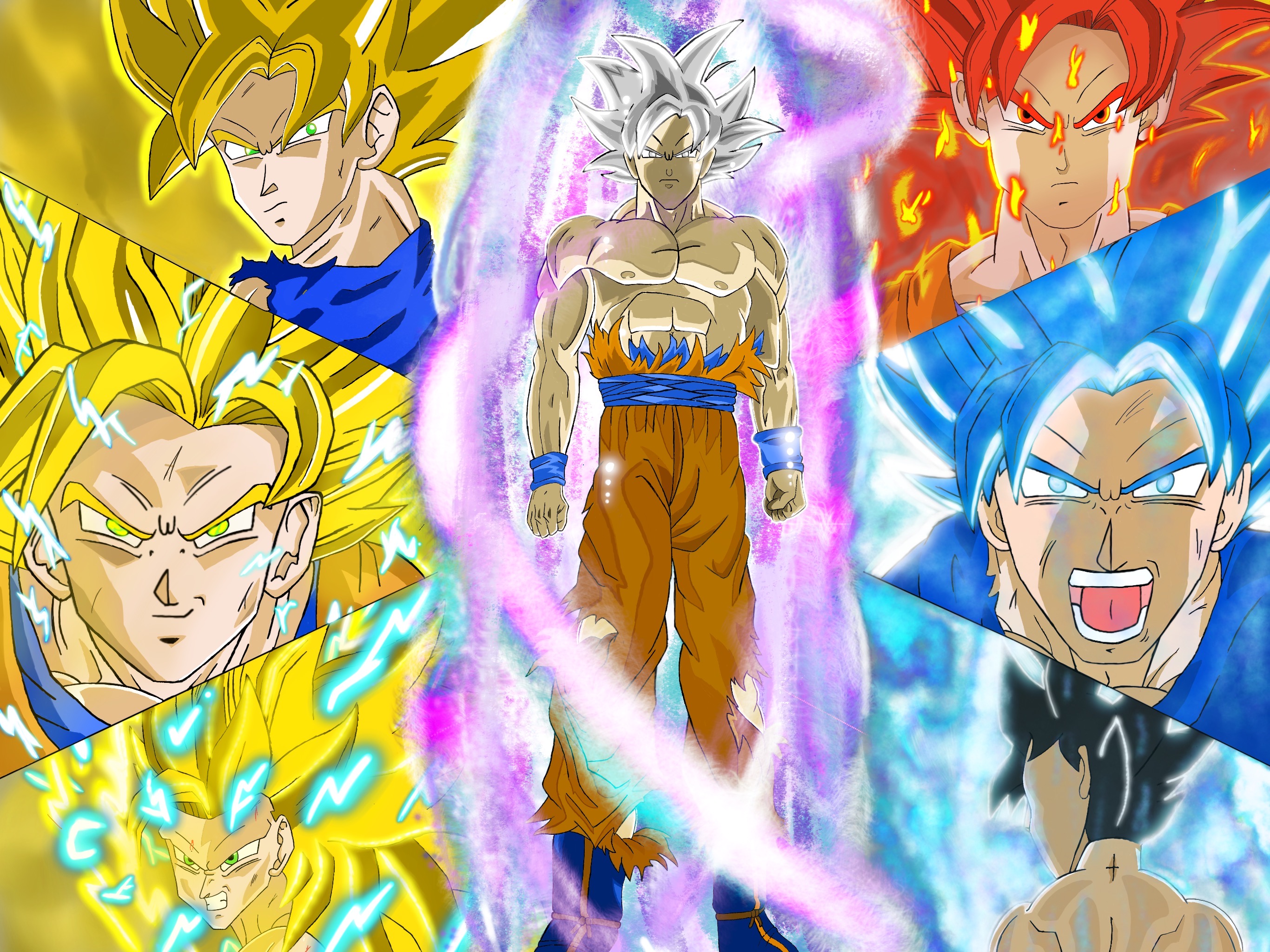 Goku forms (wallpaper) by pokemoncomic125 on DeviantArt Goku forms (wallpaper) by pokemoncomic125 on DeviantArt