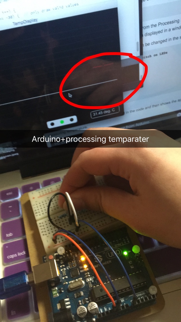 Arduino and Processing Temp display