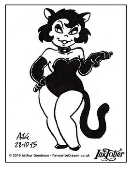 Inktober Drawlloween '15 - Black Cat