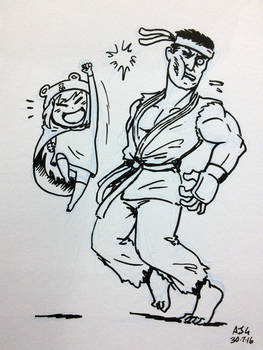 Sketch card - Umaru-chan Vs Ryu