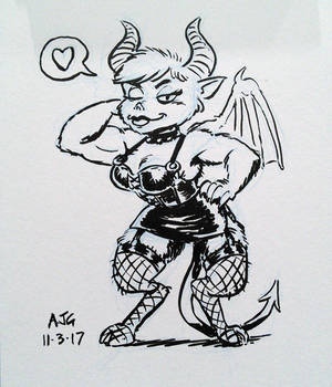 Sketch card - Wannabe Succubus