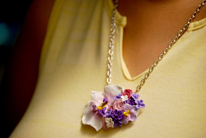 Orchid and hydrangeas