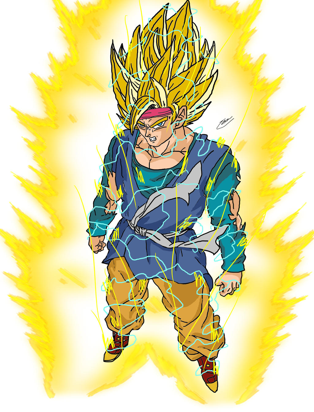 Goku Jr (Kai) Super Sayajin 2 (color) by SonGokuJr199 on DeviantArt