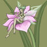 Anime Art | Nature Faerie playing Flute on Flower
