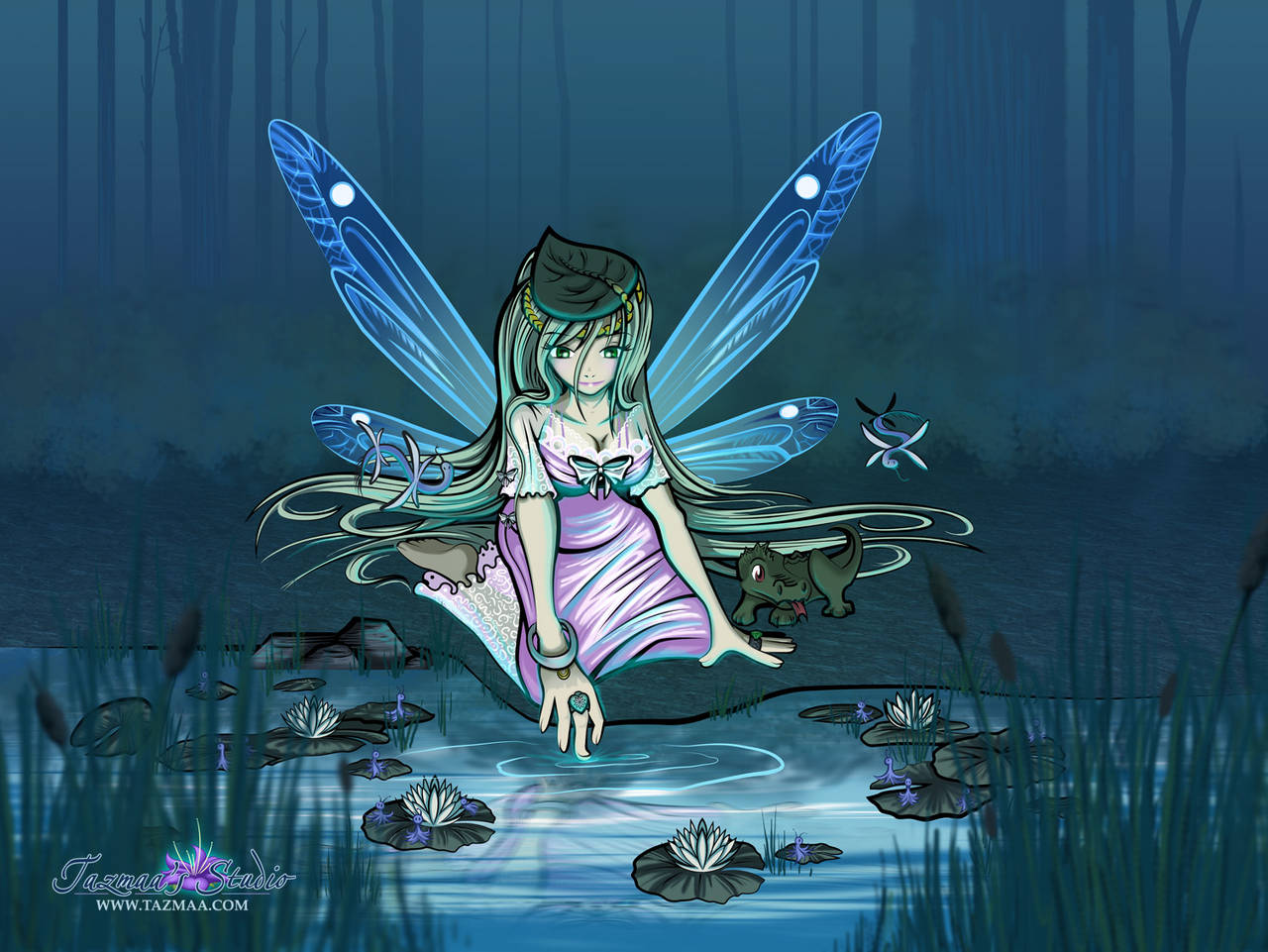 Water Fae Spirit Fantasy / Anime Style Fairy by Tazmaa