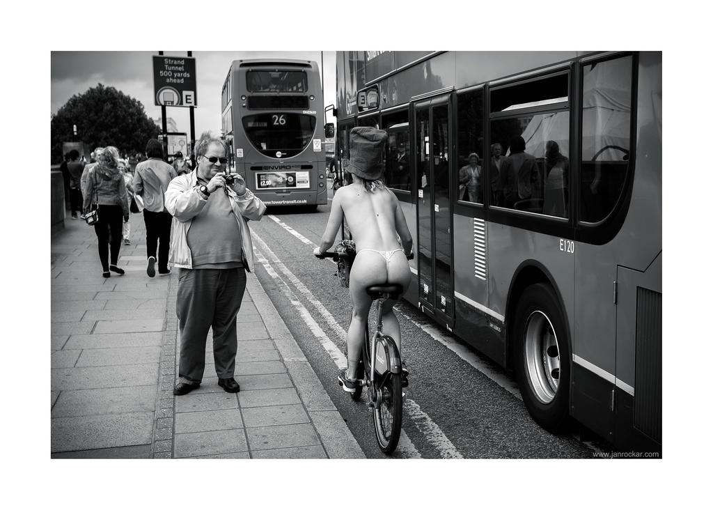 World Naked Bike Ride - spectator by jrockar