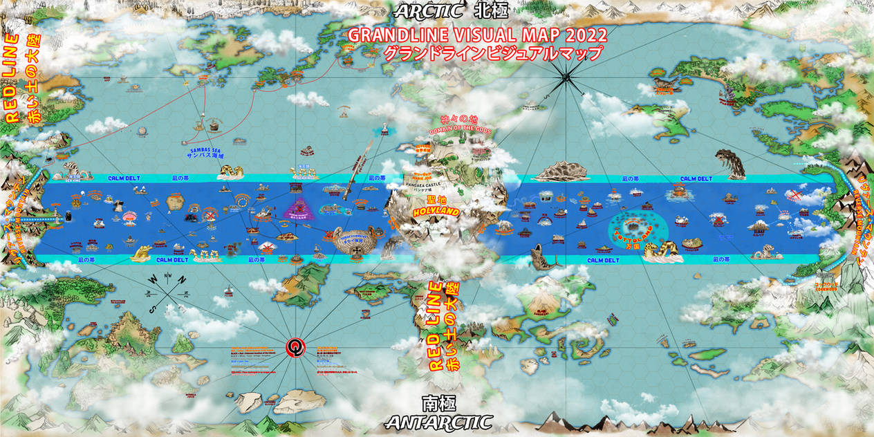 Updated map of the One Piece World : r/OnePiece