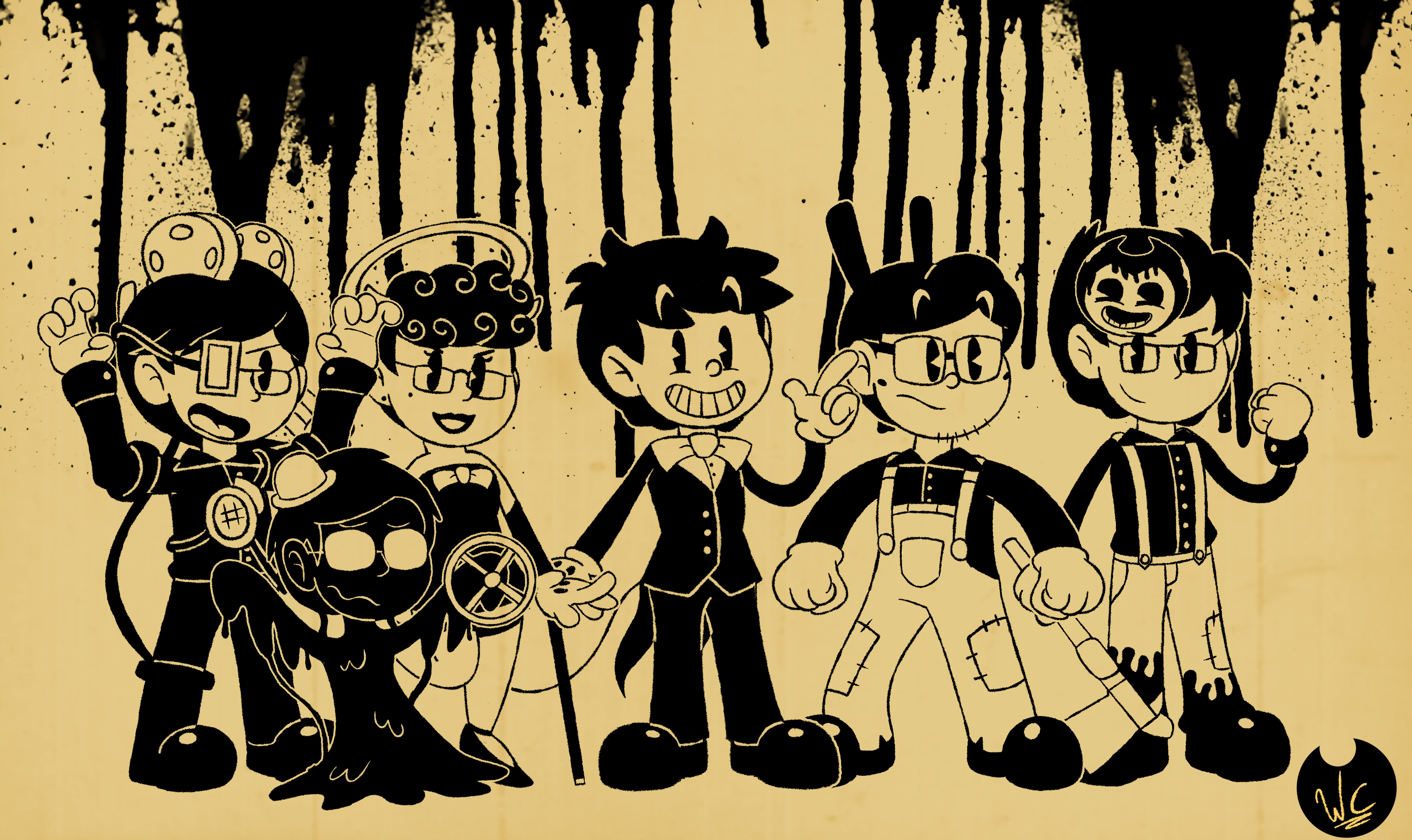 All the characters of Bendy and the ink machine by Creper64