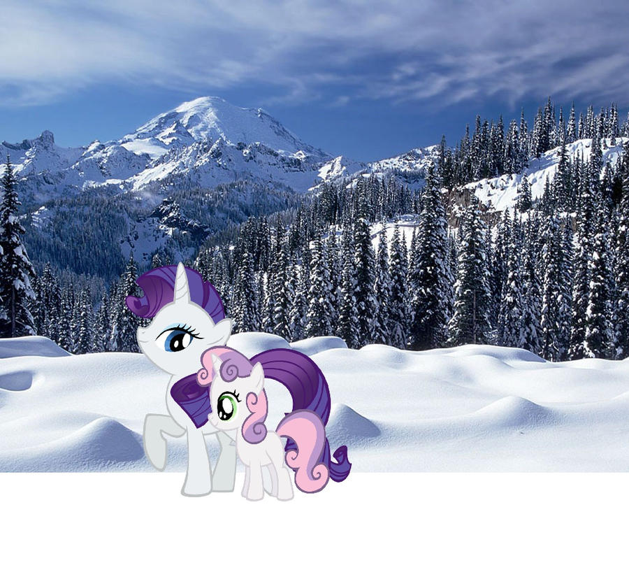 Snow Rarity Deviantart rarity and sweetie belle in the snow by casey-the-fox on DeviantArt