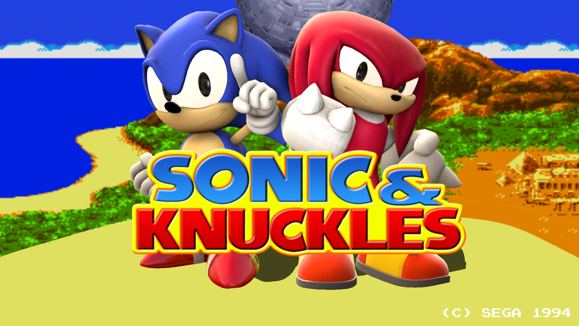 SFM Sonic and Knuckles Title Screen Remake.