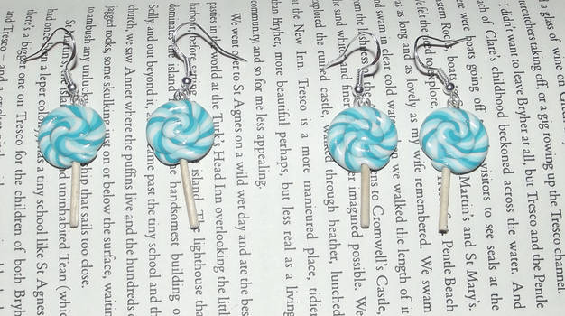 Blue lollipop earrings