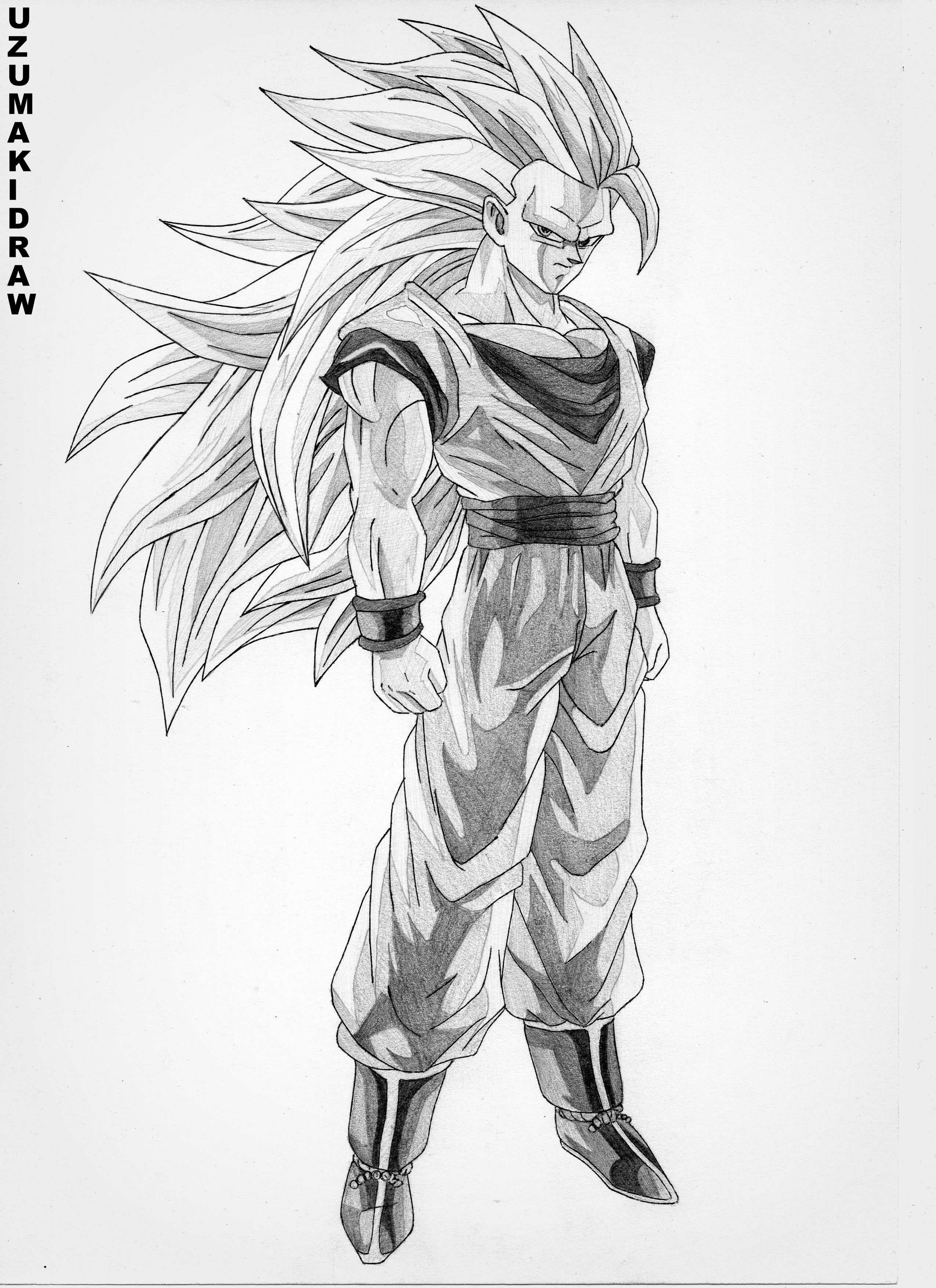 Goku, full body, super sayajin 3, highly detailed, 4k