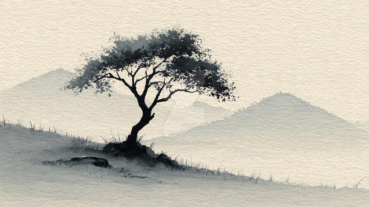 Calming Tree Drawing A Tree in the Calm of Nature by ArtSignature on DeviantArt