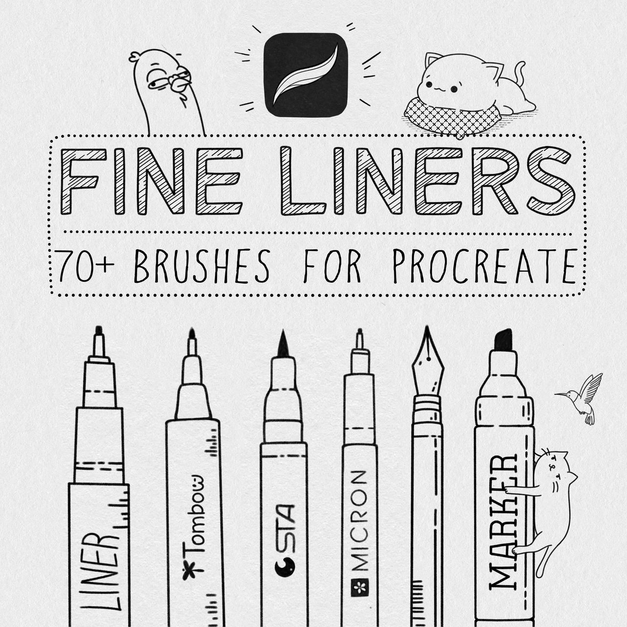Fine Liners Brushes for Procreate Graphic by Disyukov · Creative