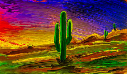 Landscape with cactus 