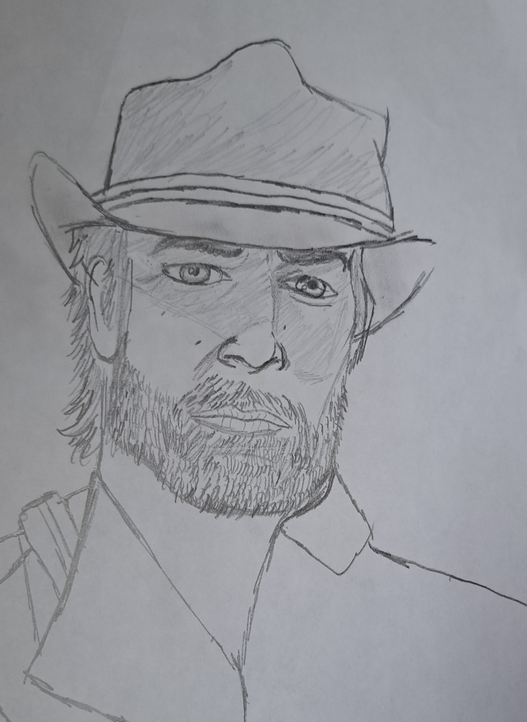 Arthur Morgan Portrait, pencil- age 23 by GabbityGabby on DeviantArt