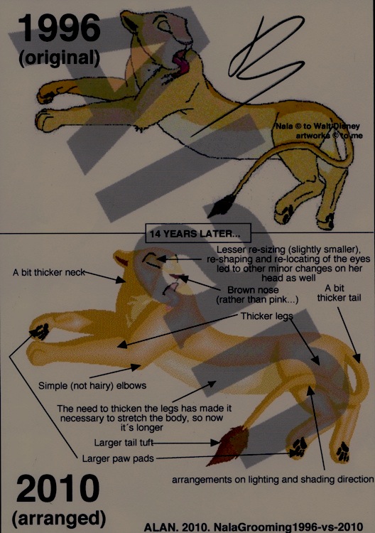 Nala grooming 1996-vs-2010