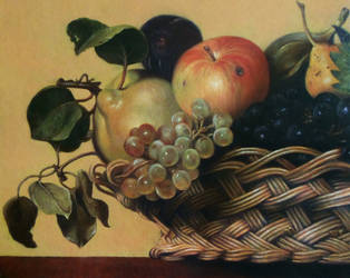 Copy of a section of Caravaggio's Basket of Fruit