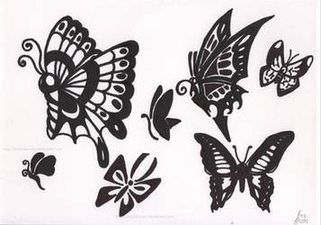 Butterflies tattoo Practice 2