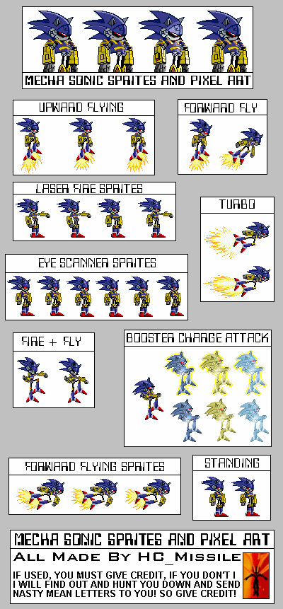 Mecha Sonic sprites by Viteoz on DeviantArt