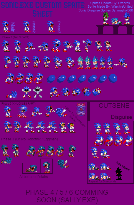 Sonic.EXE Sprites (Custom) V3 by ExeoresTheDemest on DeviantArt