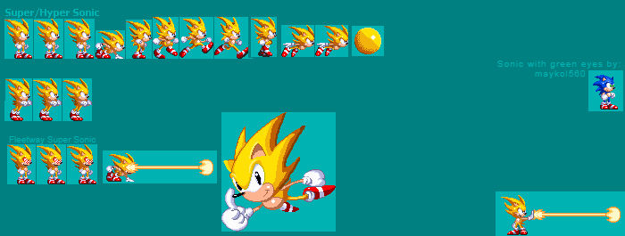 Custom / Edited - Sonic the Hedgehog Media Customs - Super Sonic (Fleetway,  Sonic Pocket Adventure-Style) - The Spriters Resource