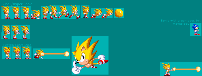 The Spriters Resource - Full Sheet View - Sonic the Hedgehog Media Customs  - Powerless Sonic (Fleetway, Sonic 3-Style)