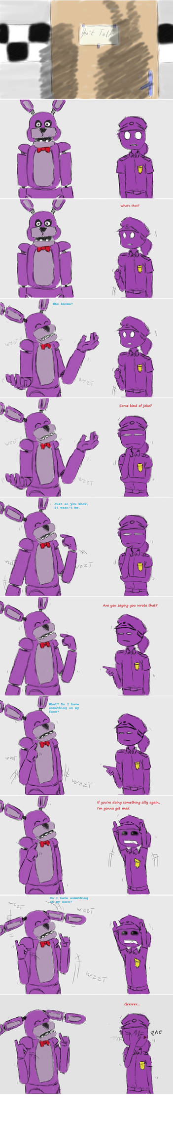 FNAF-Don-t talk- Vincent and Bonnie