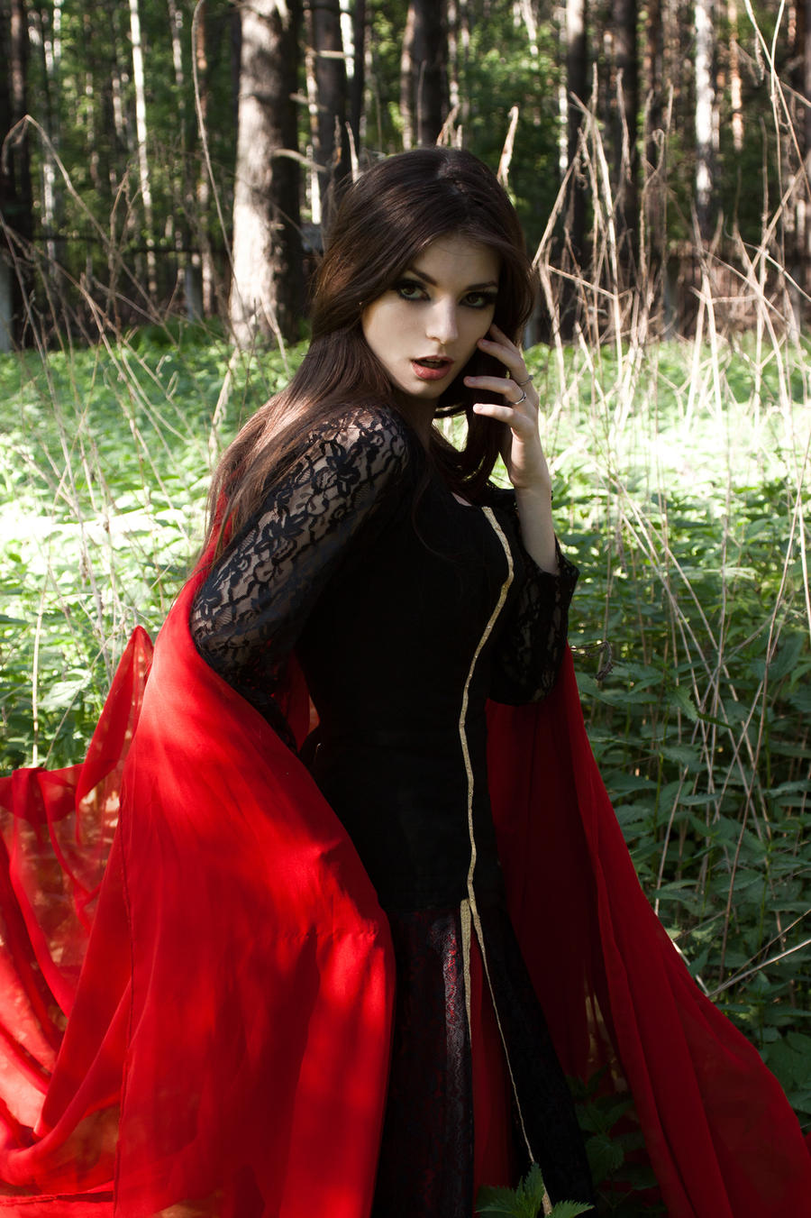 Fantasy 'Black-Red Lady'1 by LetzteSchatten-stock
