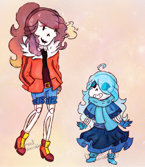 Underswap Genderbent Sans And Papyrus By Diamond 