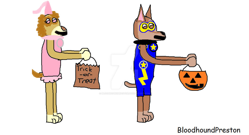 Chase and Skye Go Trick-or-Treating