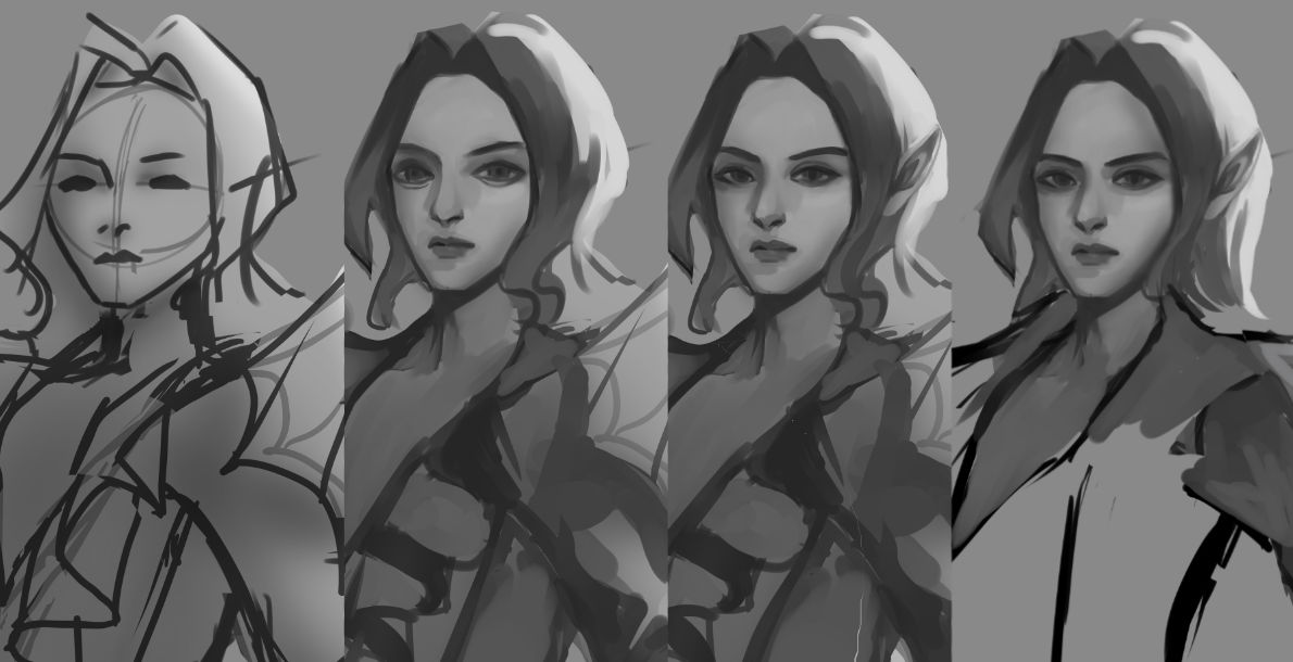 My rendering process by Zephirinia on DeviantArt