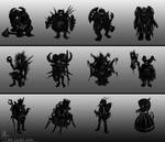 Character Silhouette Thumbnails by iancjw