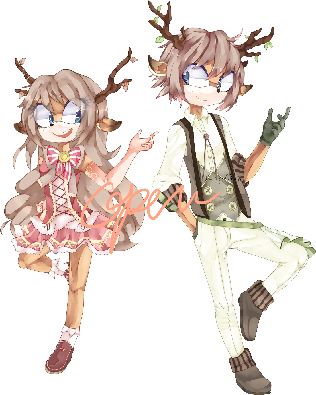 Two Adopts F n M Deer | f OPEN