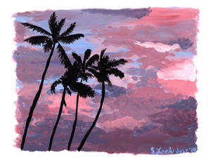 Hawaii Palm Tree Silhouette 01