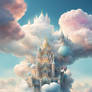 DreamUp style cloud palace in air