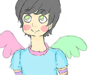 pastel goth angel boy