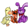 Cute Chica,Foxy and Bonnie!