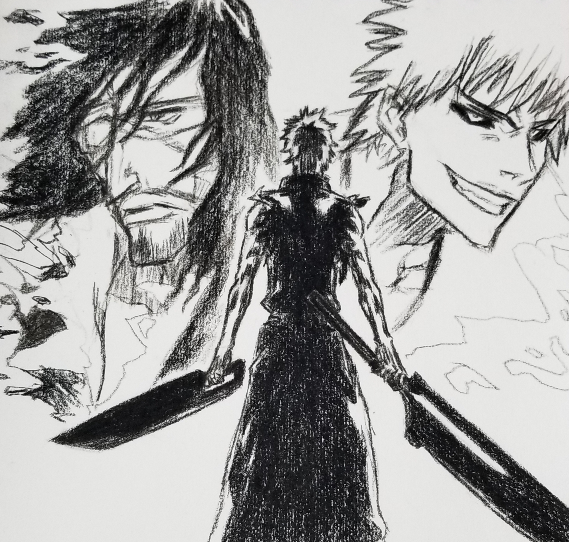 Ichigo's True Zangetsu Form Charcoal By Berserkasura On Deviantart