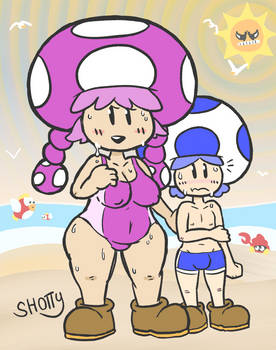 Toadette and Toad at the Beach
