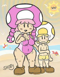 Toadette and Toad at the Beach (Alt Colors)