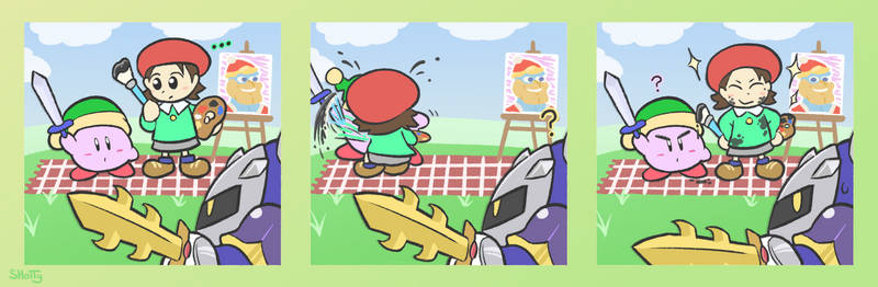 Kirby and Adeleine VS Meta Knight...?