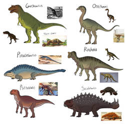 Retro dinosaur sketches