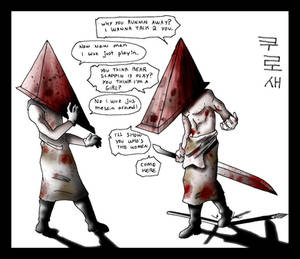 Topless Pyramid Head angry