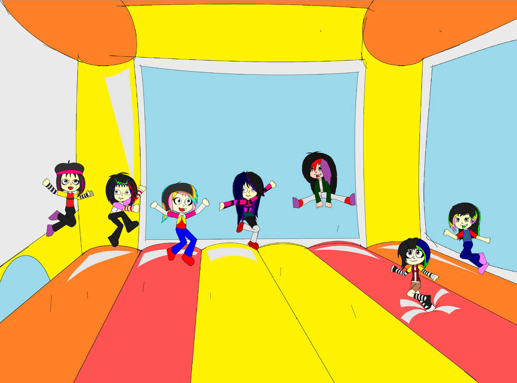 Eleanor and her friend on fall bounce house by darkladyd2016 on DeviantArt